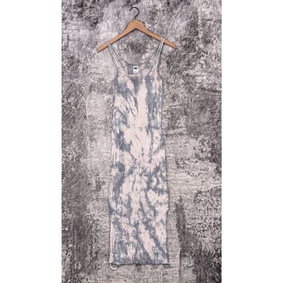 NSF Dress Small Womens Tie Dye Distress Tank Fitted Jersey Knit Midi - Picture 1 of 8